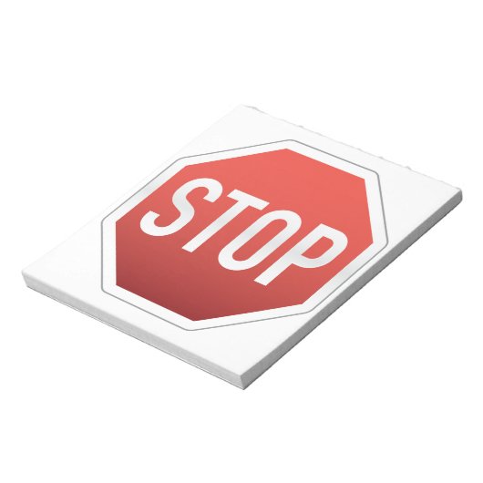 Bloc-note panneau STOP (Tourné)