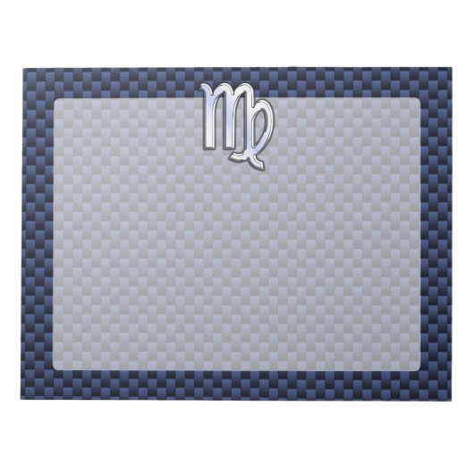 Bloc-note Panneau Virgo Zodiac couleur carbone bleu marine (Devant)