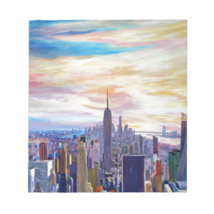 Bloc-note Panorama NYC avec Chrysler et Empire State