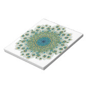 Bloc-note Paon mâle mandala coloré (Tourné)
