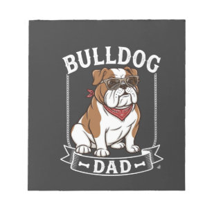 Bloc-note Papa Bouledogue Chien Lunettes de soleil Bandana