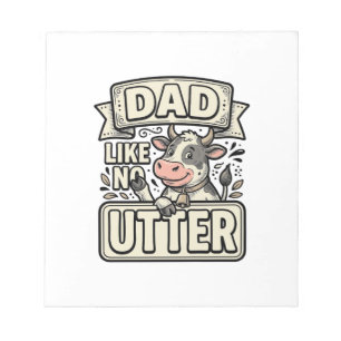 Bloc-note Papa comme pas de pis drôle vache vintage vecteur