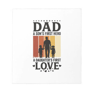 Bloc-note Papa Fils Premier Héros Fille Premier Amour Vintag