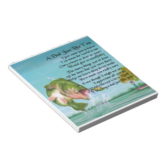 Bloc-note Papa Poem - Design de pêche (Incliné)