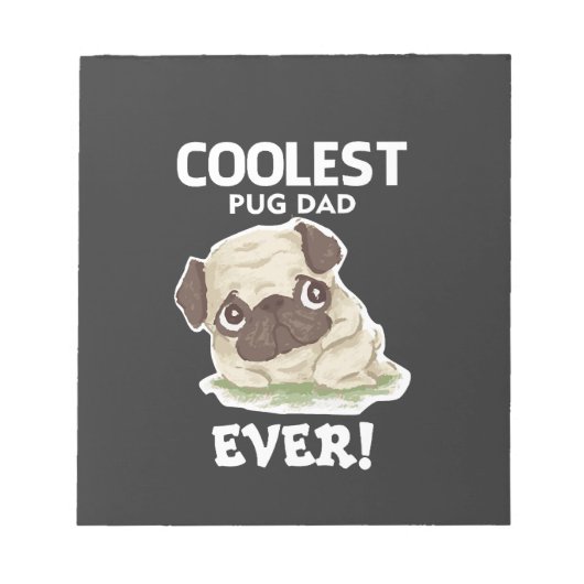 Bloc-note Papa Pug le plus cool jamais (Devant)