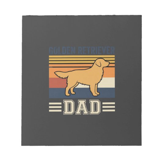 Bloc-note Papa Retriever doré Chien Rétro (Devant)