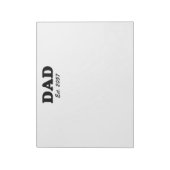 Bloc-note Papa typographie moderne personnalisé date de l'es (Tourné)