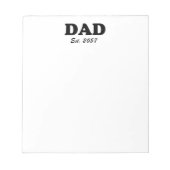 Bloc-note Papa typographie moderne personnalisée date établi (Devant)
