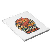 Bloc-note Papawsaurus Rétro Dinosaure Coucher de Soleil Vect (Incliné)