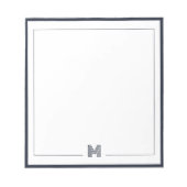 Bloc-note Papeterie à double bordure à monogramme minimalist (Devant)