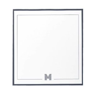 Bloc-note Papeterie à double bordure à monogramme minimalist