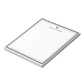 Bloc-note Papeterie à monogramme personnalisé avec bordure n (Tourné)