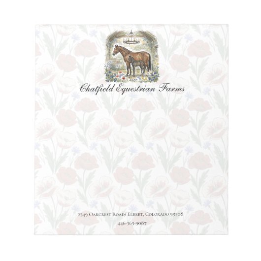 Bloc-note Papeterie Cadeau pour Amoureux des Chevaux (Devant)