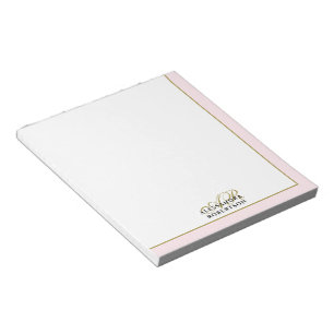 Bloc-note Papeterie chic personnalisée Monogramme Rose paste