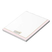 Bloc-note Papeterie chic personnalisée Monogramme Rose paste (Tourné)