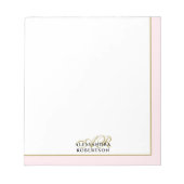 Bloc-note Papeterie chic personnalisée Monogramme Rose paste (Devant)