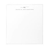 Bloc-note Papeterie de couple à monogramme en script moderne (Devant)