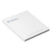 Bloc-note Papeterie de famille bleu marine minimaliste (Incliné)