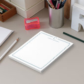 Bloc-note Papeterie de luxe à bordure bleu marine avec monog