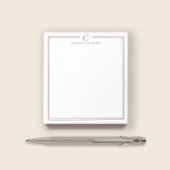 Bloc-note Papeterie Élégante Monogramme Bordure Rouge Foncé