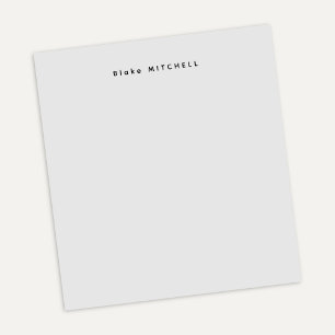 Bloc-note Papeterie grise monogramme moderne simple
