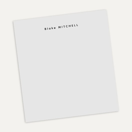 Bloc-note Papeterie grise monogramme moderne simple