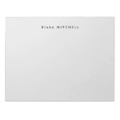 Bloc-note Papeterie grise simple monogramme moderne (Devant)
