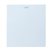 Bloc-note Papeterie moderne bleu clair avec initiales monogr (Devant)
