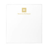 Bloc-note Papeterie moderne chic tendance monogramme nom (Devant)