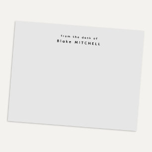 Bloc-note Papeterie Moderne Grise Monogramme Depuis Le Burea