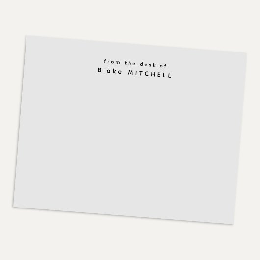 Bloc-note Papeterie Moderne Grise Monogramme Depuis Le Burea