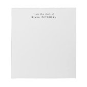 Bloc-note Papeterie moderne monogramme gris De mon bureau (Devant)