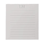 Bloc-note Papeterie Monogramme Gris Taupe Moderne (Devant)
