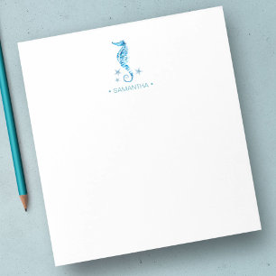 Bloc-note Papeterie personnalisée Cheval Marin Aquarelle