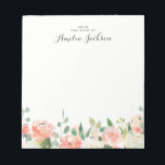 Bloc-note Papeterie personnalisée Floral Rose Peach<br><div class="desc">Plus de jolis Notepads dans le Little Bayleigh Store!</div>