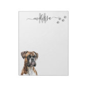 Bloc-note Papeterie personnalisée monogramme aquarelle Boxer (Tourné)