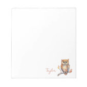 Bloc-note Papeterie personnalisée pour hibou (Devant)