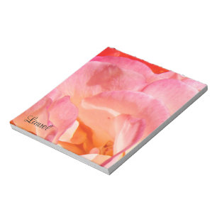 Bloc-note Papeterie personnalisée Roses roses ajoutez Nom