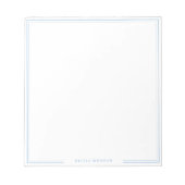 Bloc-note Papeterie simple avec bordure bleu poussiéreux et (Devant)