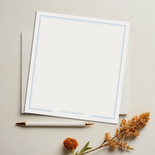 Bloc-note Papeterie simple avec bordure bleu poussiéreux et