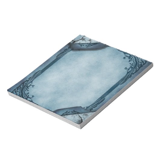 Bloc-note Papier à en-tête gothique parchemin bleu (Tourné)