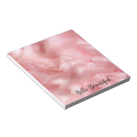 Bloc-note Papier à enveloppement de fourrure rose vif (Incliné)
