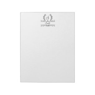 Bloc-note Papier à lettres avec nom de famille monogrammé en