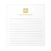 Bloc-note Papier à lettres chic tendance monogramme moderne  (Devant)