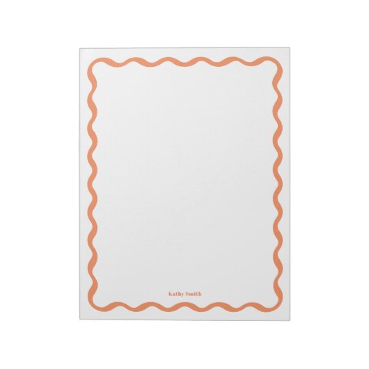 Bloc-note Papier à lettres classique rétro Wavy Apricot pers (Tourné)