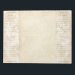 Bloc-note Papier à lettres Feuille de musique Vintage Crush<br><div class="desc">Papier stationnaire Vintage Antique Music Sheet Scroll,  Blush Pink & Cream couleurs passées. Correspondance de timbres et de cartes personnalisables.</div>