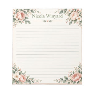 Bloc-note Papier à lettres floral élégant