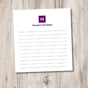Bloc-note Papier à lettres moderne avec monogramme tendance