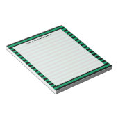 Bloc-note Papier à lettres Monogram Shamrock vert et rayure (Incliné)
