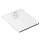 Bloc-note Papier à lettres Monogramme de verdure élégant (Incliné)